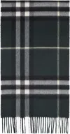 Burberry Green Check Cashmere Scarf In Green