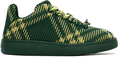 BURBERRY GREEN CHECK KNIT BOX SNEAKERS