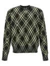 Burberry Check Cotton-blend Sweater In Green