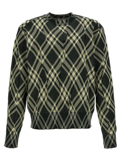 BURBERRY GREEN CHECK RUFFLED MESH
