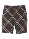 Burberry Checked Drawstring-waist Swim Shorts In Brown