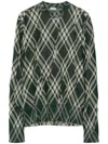 BURBERRY GREEN CHECKED CRINKLED SWEATER