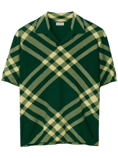 Burberry Vintage Check Fine-ribbed Polo Shirt In Daffodil