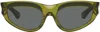 Burberry Green Classic Oval Sunglasses In 411887 Green