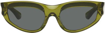Burberry Green Classic Oval Sunglasses In 411887 Green