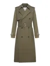 Burberry Belted Double-breasted Long Trench In Loch