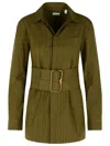 Burberry Green Cotton Mini Dress Women In Green