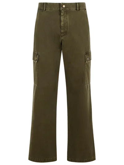 BURBERRY BURBERRY GREEN COTTON PANTS MEN