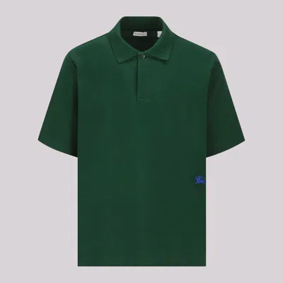Burberry Green Cotton Polo Shirt In Ivy