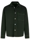 Burberry Button-up Cotton Jacket With Classic Collar In Green