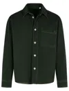Burberry Button-up Cotton Jacket With Classic Collar In Green