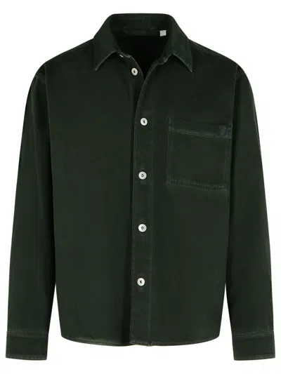 BURBERRY BURBERRY GREEN COTTON SHIRT