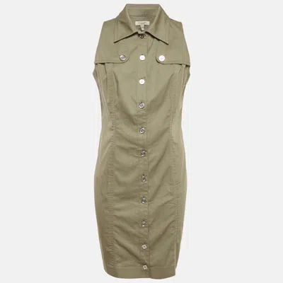 Pre-owned Burberry Green Cotton Sleeveless Mini Dress M