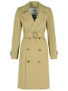 Burberry Green Cotton Trench Coat Women