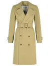 Burberry Green Cotton Trench Coat Women