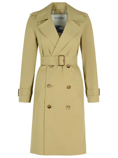 Burberry Green Cotton Trench Coat Women