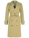 Burberry Green Cotton Trench Coat Women