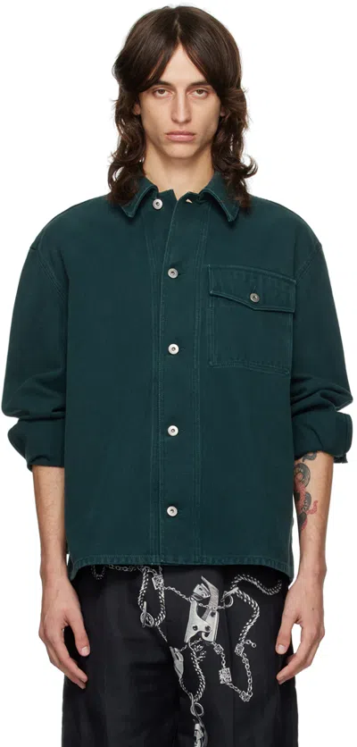BURBERRY GREEN EKD DENIM OVERSHIRT