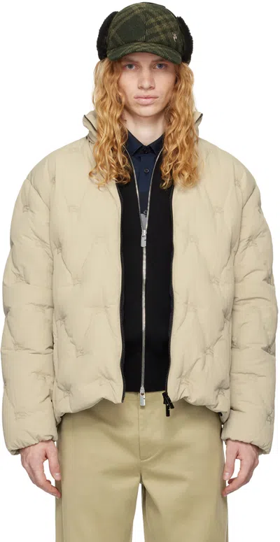 Burberry Green Ekd Nylon Padded Down Jacket In Lichen