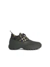 Burberry Checkered Pattern Chunky Sole Sneakers In Brown