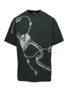 Burberry Green T-shirt With Front Print In Cotton Man In Green