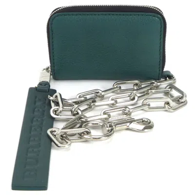 Pre-owned Burberry Green Leather Coin Purse/coin Case ()