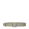 Burberry Green Leather Regular Belt In Gray
