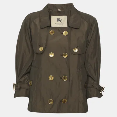 Pre-owned Burberry Green Nylon Cropped Jacket L