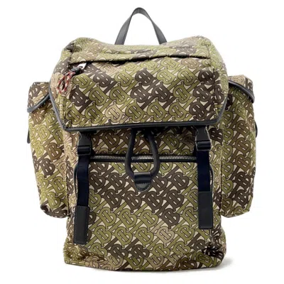 Pre-owned Burberry Green Nylon Leather Backpack ()