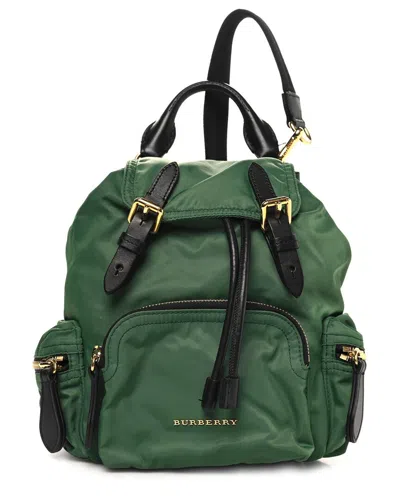 BURBERRY BURBERRY GREEN NYLON MEDIUM RUCKSACK BACKPACK (AUTHENTIC PRE-LOVED)