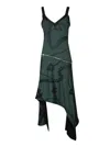 Burberry Green Pattern Dress In Green