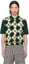 BURBERRY GREEN PATTERN POLO