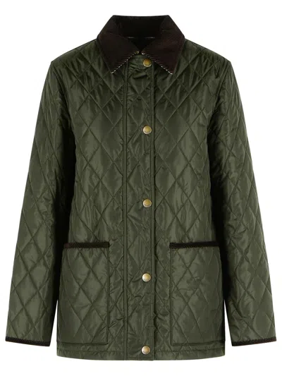 Burberry Army Green Nylon Jacket In Multi