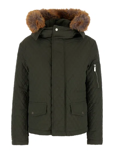 Burberry Green Quilted Hood Jacket