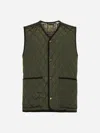 Burberry Quilted Green Gilet With Distinctive Button Closure