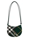 Burberry Wool Blend Shoulder Bag With Check Motif In Green