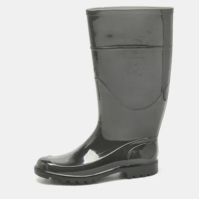 Pre-owned Burberry Green Rubber Marsh Rain Boots Size 37