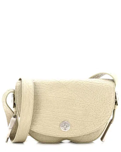 Pre-owned Burberry Green Sheep Leather Chess Satchel Small (authentic Pre-loved) In Black