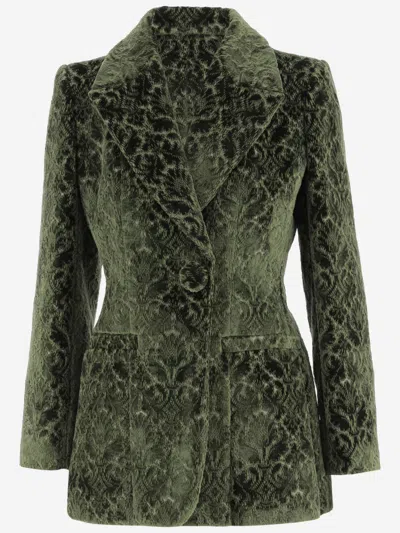 BURBERRY GREEN SINGLE-BREASTED BLAZER