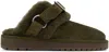 Burberry Womens Khaki Snug Low Sheepskin Mules In Loch