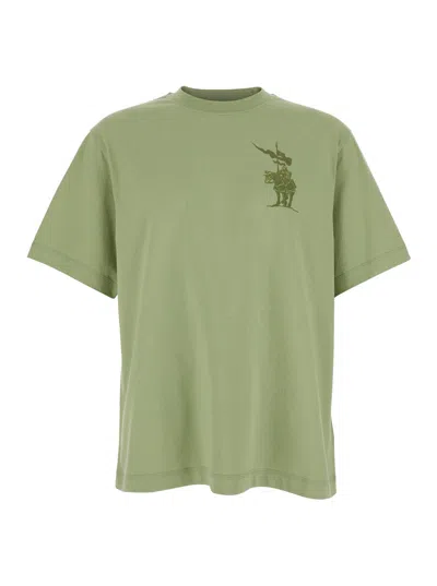 Burberry Graphic Print Cotton Jersey T-shirt In Artichoke