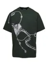 Burberry Green T-shirt With Front Print In Cotton Man In Black