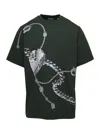 Burberry Green T-shirt With Front Print In Cotton Man In Green