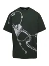 Burberry Green T-shirt With Front Print In Cotton Man In Green