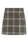Burberry Chic Wool Mini Skirt With Side Pockets In Green