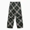 BURBERRY BURBERRY GREEN TROUSERS WITH CHECK PATTERN