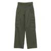 Burberry Khaki Check Trim Gabardine Cargo Pants In Green