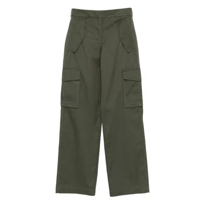BURBERRY BURBERRY GREEN TROUSERS - STRAIGHT TROUSERS WOMEN
