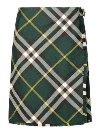 BURBERRY FALDA SEMILARGA - VERDE
