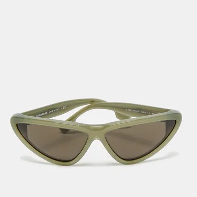 Pre-owned Burberry Green/grey B 4292 Cat Eye Sunglasses